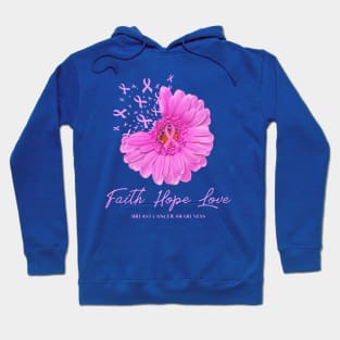 breast cancer faith sunflower  3 Hoodie